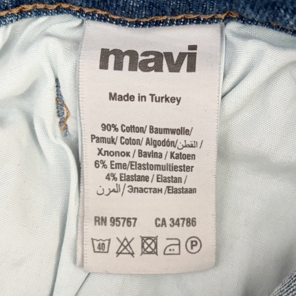 Mavi Cindy Mom Jeans High Rise Stretch Distressed Denim Ripped Knees 30 - Picture 10 of 14